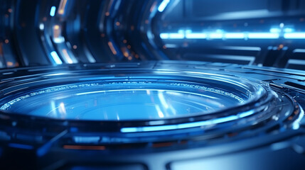 Envisioning the Future: Earth in a Blue Futuristic Landscape of Internet Connectivity and Global Social Networks with Orbital Internet Satellites and Plexus Geometric Elements
