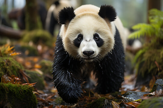 Panda in a forest.