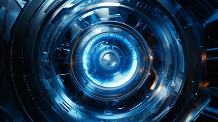 Envisioning the Future: Earth in a Blue Futuristic Landscape of Internet Connectivity and Global Social Networks with Orbital Internet Satellites and Plexus Geometric Elements