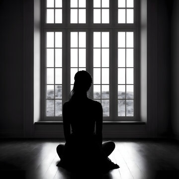 Silhouette Of A Person Meditating