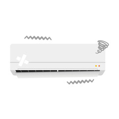 シンプルなイラスト_エアコン,故障,破損