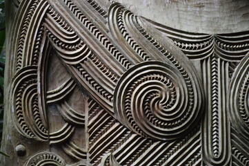 A huge Maori sculpture in New Zealand - obrazy, fototapety, plakaty