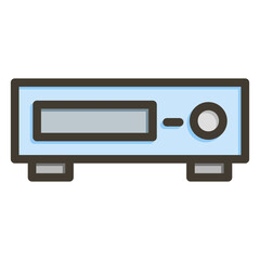 Fototapeta na wymiar Dvd Player Vector Thick Line Filled Colors Icon Design