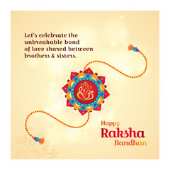 Happy Raksha Bandhan, Social media creative template, copy space, Vector