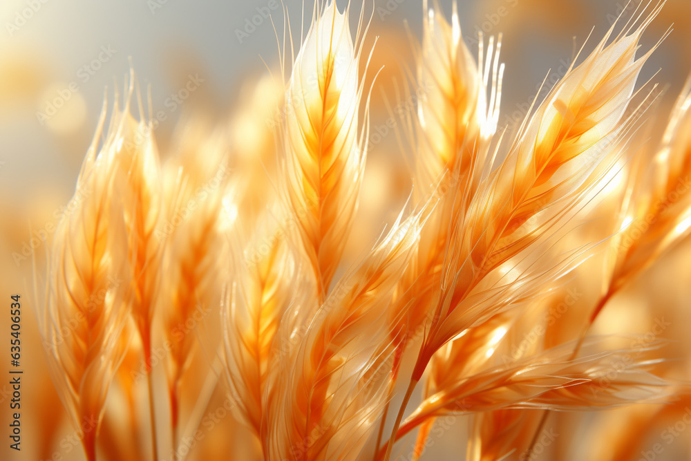 Aufkleber abstract spikelet of wheat color light. generative ai technology.