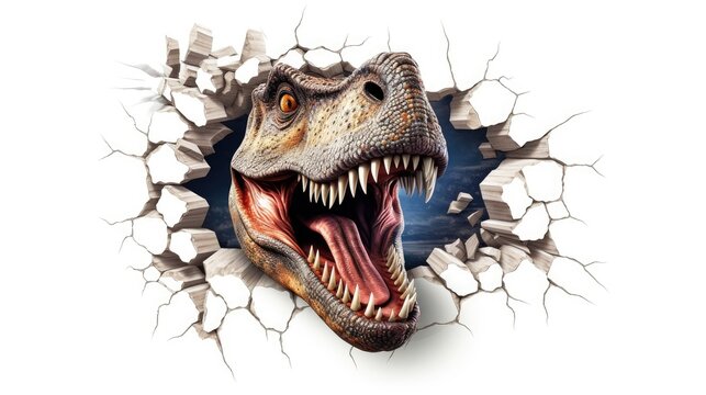 Fototapeta dinosaur head close up created with Generative AI technology