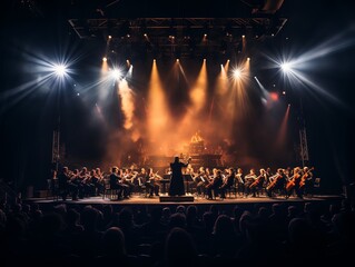 Fototapeta na wymiar concert stage with lights