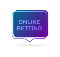 Online betting sign. Flat, purple, online bets. Vector illustration