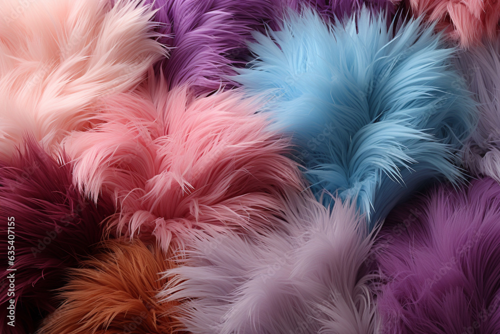 Aufkleber Beautiful trends fur pattern texture background. Macro photography view.  Generative AI technology.