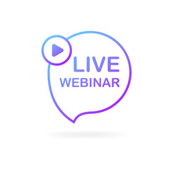 Webinar button. Flat, purple, free webinar, take webinar for free. Vector illustration