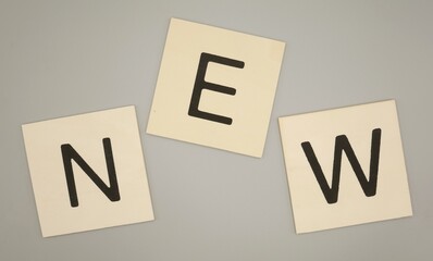 Lettres NEW pour annoncer une nouveauté, une actualité