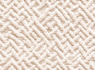 White knitted fabric as background, top view. SEAMLESS PATTERN. SEAMLESS WALLPAPER. Created with Generative AI technology.