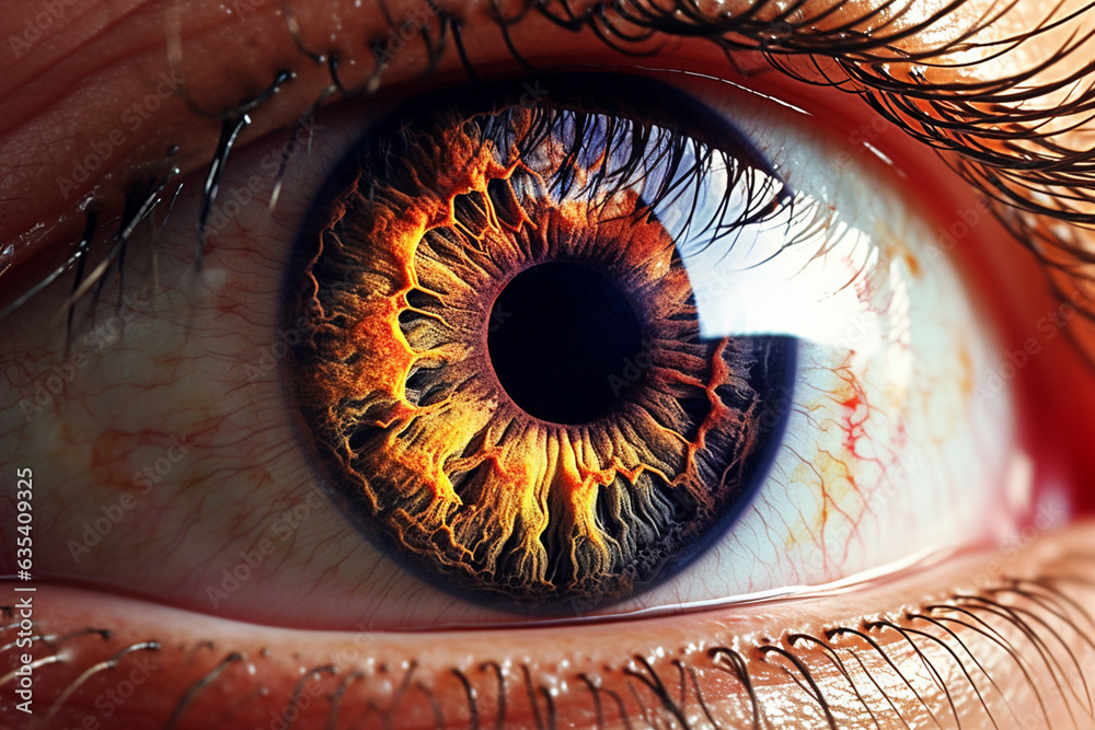 Leinwandbilder the details of a human eye, revealing the intricate patterns of the iris and the reflection of light