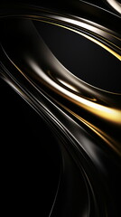 Luxurious big wave abstract lubricants background with black glowing oil moving wave lines lights. dark Oil liquid concept for background or wallpaper, Generative ai