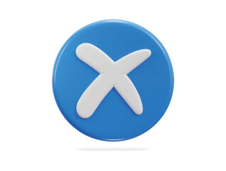 Fototapeta premium Cross icon, rejection symbol 3d vector icon