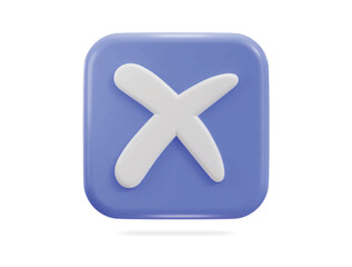 Fototapeta premium Cross icon, rejection symbol 3d vector icon