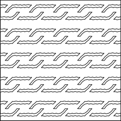 Vector pattern with symmetrical elements . Modern stylish abstract texture. Repeating geometric tiles from striped elements.Black and white pattern.