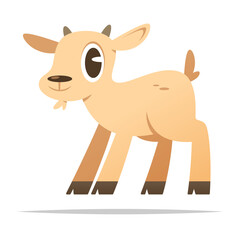 Cute goat vector isolated illustration