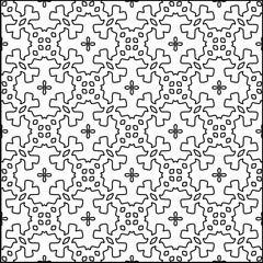 Vector pattern with symmetrical elements . Modern stylish abstract texture. Repeating geometric tiles from striped elements.Black and white pattern.