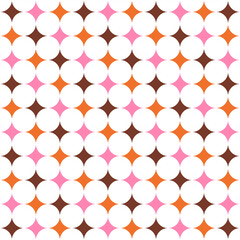 Graphic circles and square seamless pattern, Vector illustration, SHOTLISTretro.