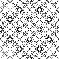 Vector pattern with symmetrical elements . Modern stylish abstract texture. Repeating geometric tiles from striped elements.Black and white pattern.
