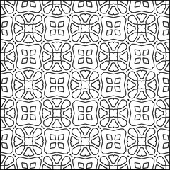 Vector pattern with symmetrical elements . Modern stylish abstract texture. Repeating geometric tiles from striped elements.Black and white pattern.