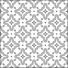 Vector pattern with symmetrical elements . Modern stylish abstract texture. Repeating geometric tiles from striped elements.Black and white pattern.