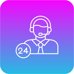 24 Hours Support Icon