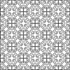 Vector pattern with symmetrical elements . Modern stylish abstract texture. Repeating geometric tiles from striped elements.Black and white pattern.