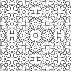 Fototapeta premium Vector pattern with symmetrical elements . Modern stylish abstract texture. Repeating geometric tiles from striped elements.Black and white pattern.