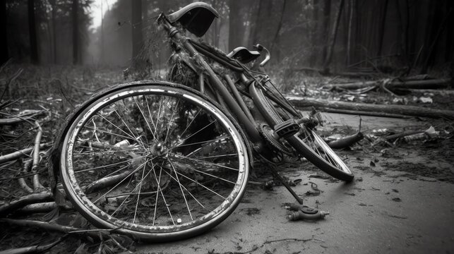 Broken Bicycle in the Streets