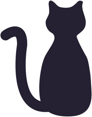 Cat sitting silhouette