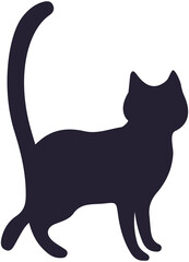 Cat standing silhouette 