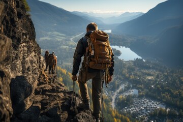 Resilient Perseverance Person climbing - stock photo concepts