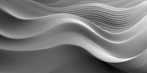 Foto op Plexiglas Sfondo astratto. Curve bianche. Onde. Ai generated. © zchris22
