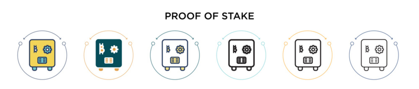 Proof of stake icon in filled, thin line, outline and stroke style. Vector illustration of two colored and black proof of stake vector icons designs can be used for mobile, ui, web