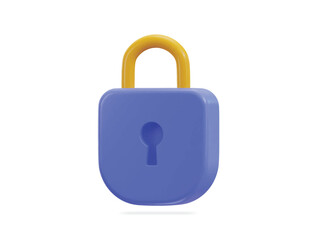 padlock lock security safety 3d icon