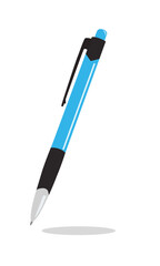 Ballpoint pen vector illustration in different colors. Back to school concept. Stationery, office supplies or school supplies vector. Flat vector in cartoon style isolated on white background.