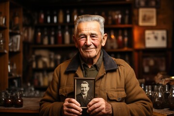 Wistful Nostalgia Elderly person - stock photo concepts