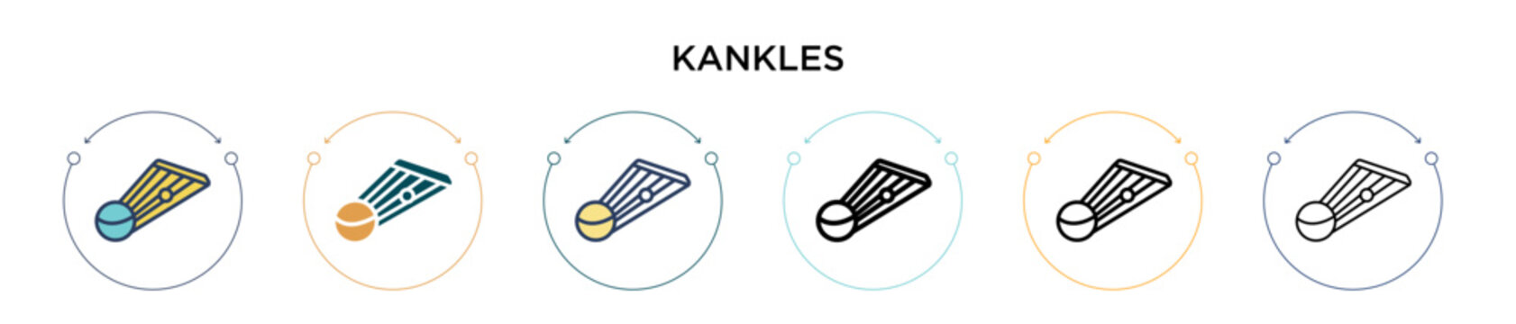 Kankles icon in filled, thin line, outline and stroke style. Vector illustration of two colored and black kankles vector icons designs can be used for mobile, ui, web