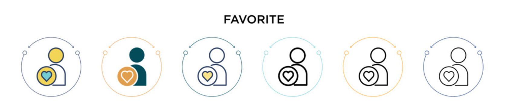 Favorite icon in filled, thin line, outline and stroke style. Vector illustration of two colored and black favorite vector icons designs can be used for mobile, ui, web
