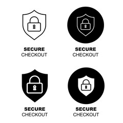 Secure checkout process, Safe and protected payment,
Trusted online transaction, Reliable payment security,
Encrypted payment gateway, Secure payment methods. Vector Editable Stroke.