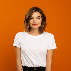 Fototapeta premium T-Shirt Mockup, Frau