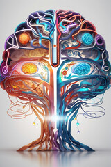 stylized brain icon that's surrounded by a soft glow aura, representing the boost of knowledge. Image created using artificial intelligence.