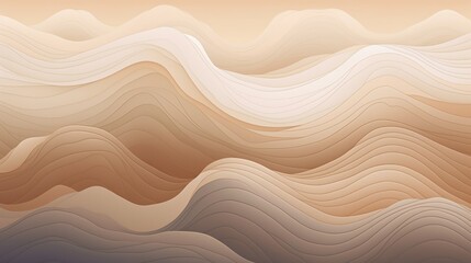 Fototapeta premium Brown beige&nbsp;soft color gradient watercolor wave abstract background. Wavy elegant modern template design. AI Illustration for cosmetics nature concept, backdrop, textile, banner.