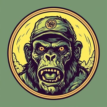 recommend clip art: zombie monkey vector design for t shirt clipping mask. Generative AI