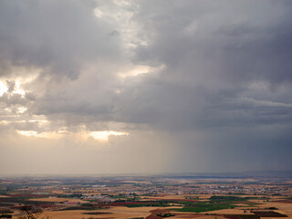 Almagro, Spain - August 22, 2021. The population of Almagro in its rural environment.