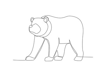 One line drawing of a American Black Bear. Trendy continuous line vector design graphic illustration Vector Format
