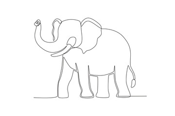 One line drawing of a Elephant. Trendy continuous line vector design graphic illustration Vector Format

