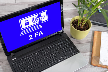 2fa concept on a laptop